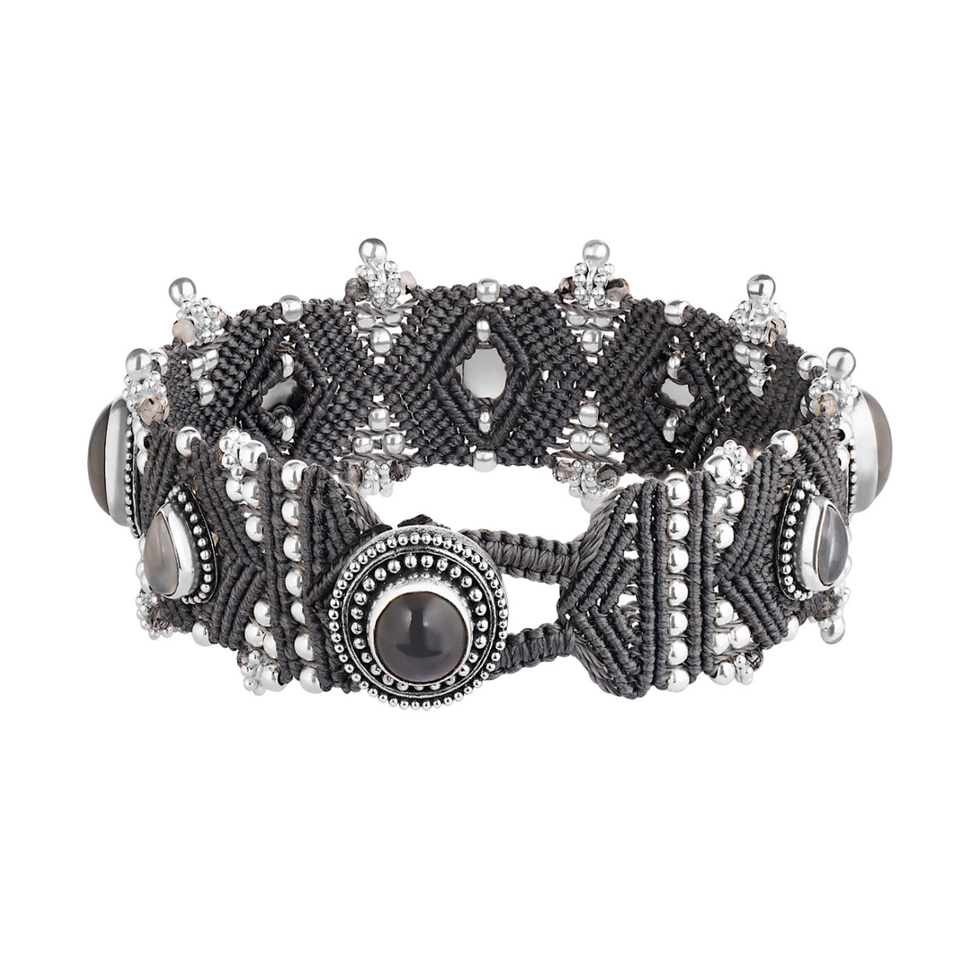 Bracelet UMA with moonstone, dark grey