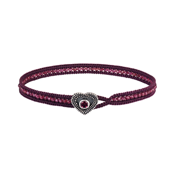 Bracelet HEART with almandine & rhodolite