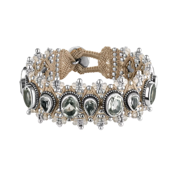 Bracelet MUMBAI with prasiolite and white topaz