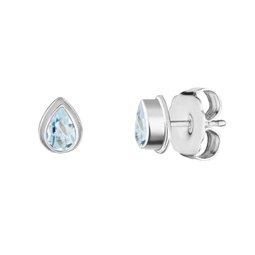 Earrings JUL silver with aquamarine