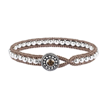 Bracelet DANI with silver beads and rauchtopaz