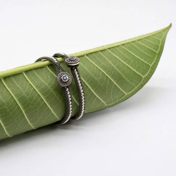 Bracelet MOSCOW with silver beads and tourmaline, grey