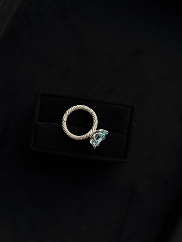 Ring PRINCESS with Blue Topaz Silver