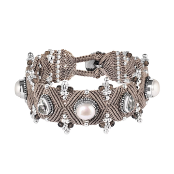 Bracelet UMA with pearls and white topaz