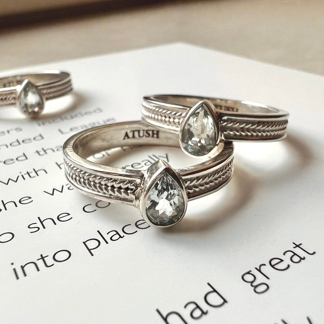 Ring JUL silver aquamarine