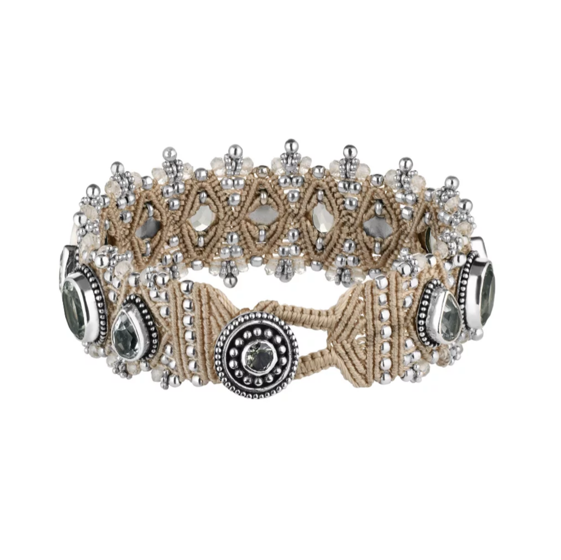 Bracelet MUMBAI with prasiolite and white topaz