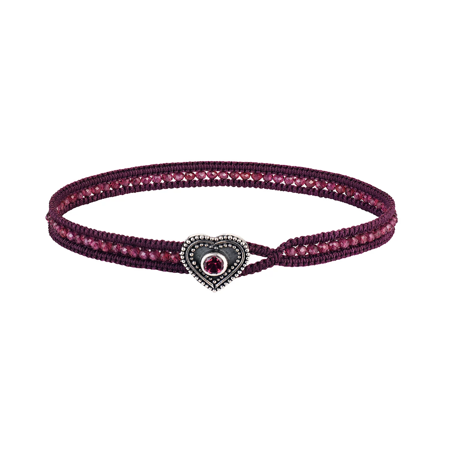 Bracelet HEART with almandine & rhodolite