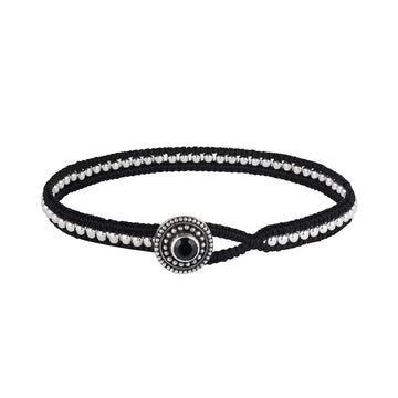 Bracelet MOSCOW with silver beads and black spinel