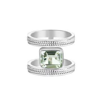 Ring DUA silver with prasiolite