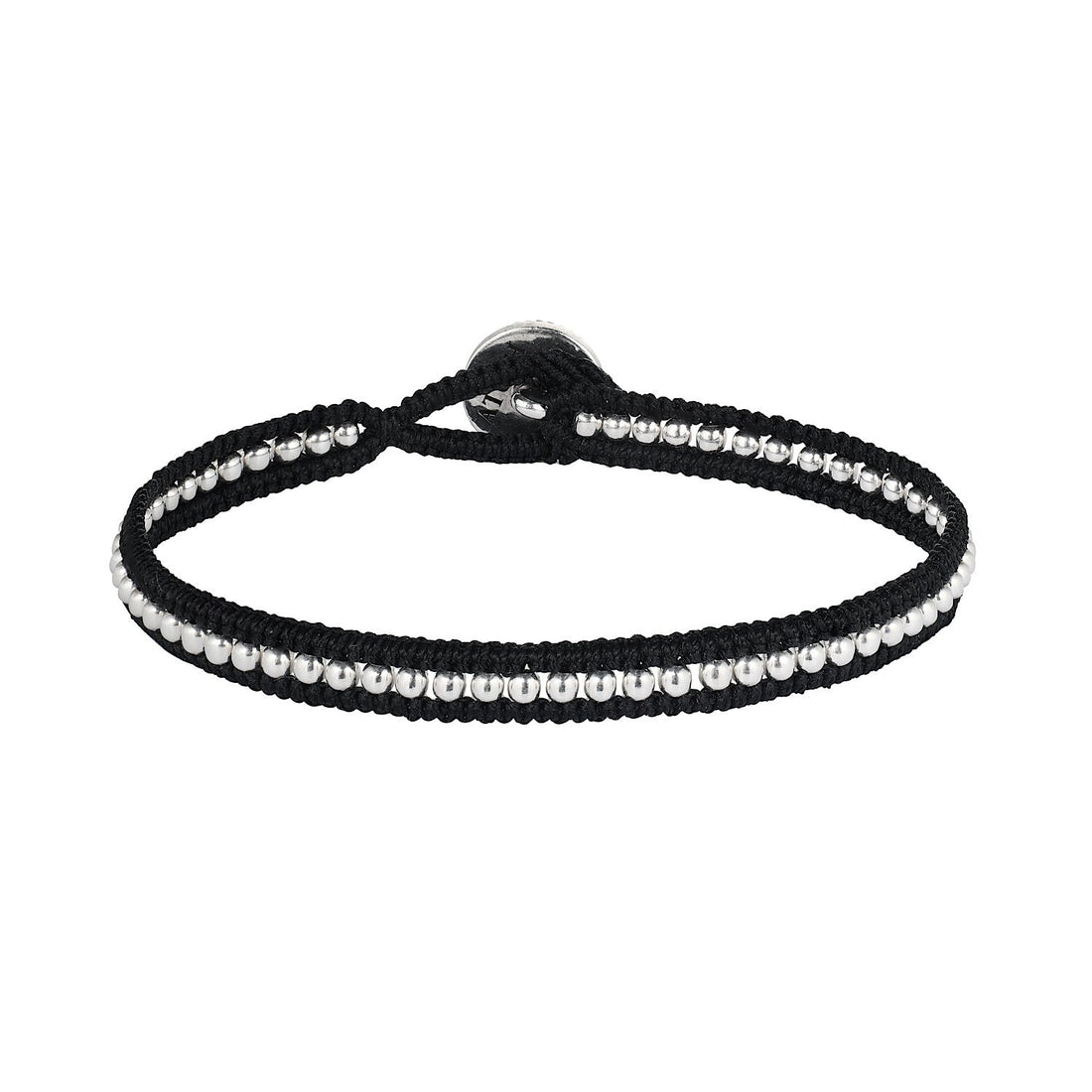 Bracelet MOSCOW with silver beads and black spinel