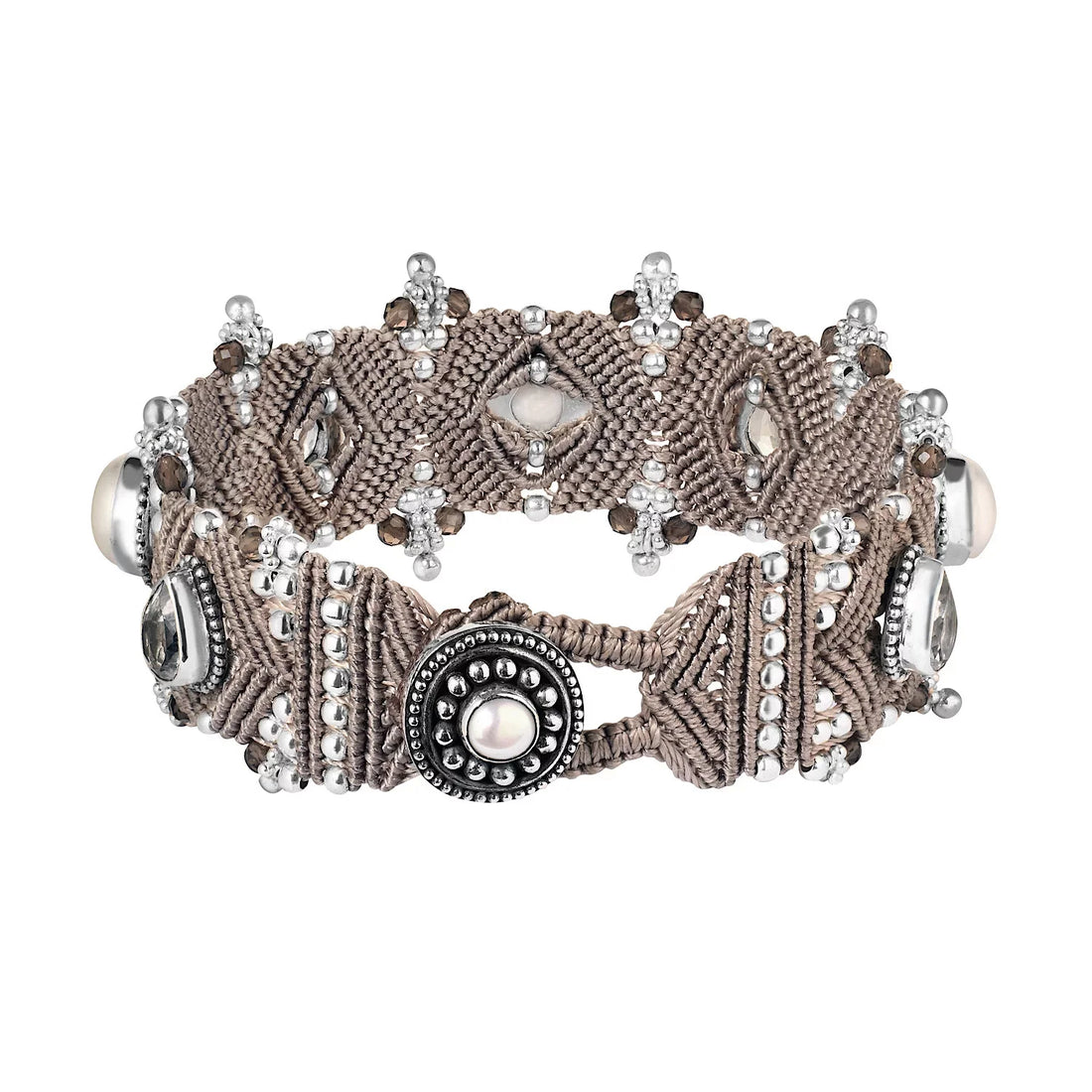 Bracelet UMA with pearls and white topaz