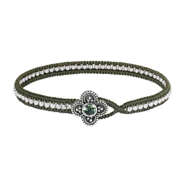 Bracelet PITER with silver beads and tourmaline