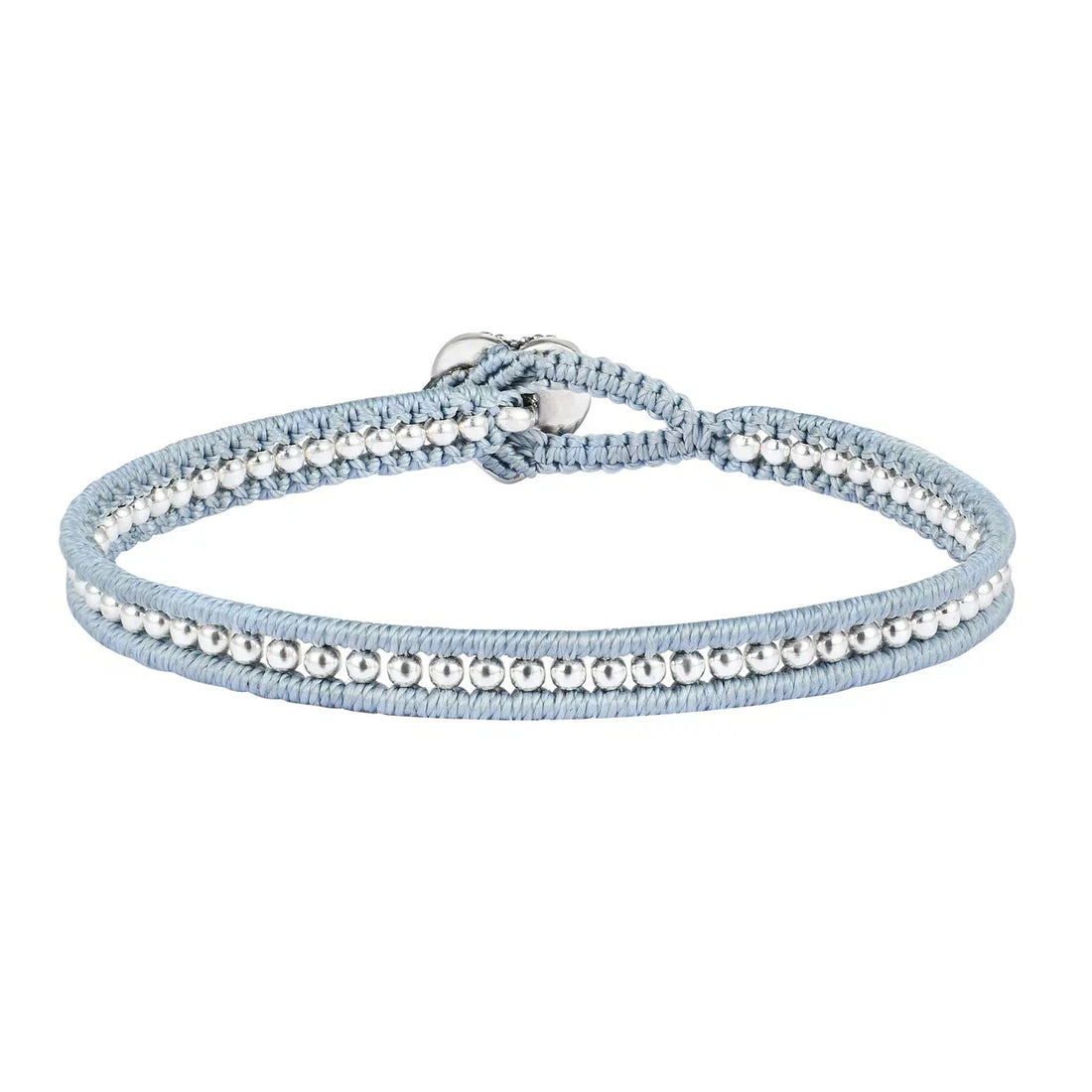 Bracelet HEART with silver beads & aquamarine
