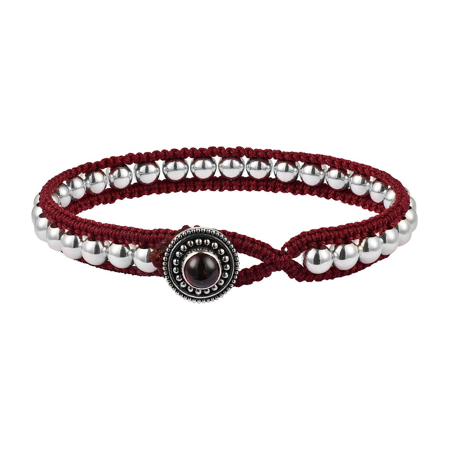Bracelet DANI silver beads with garnet