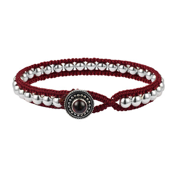Bracelet DANI silver beads with garnet