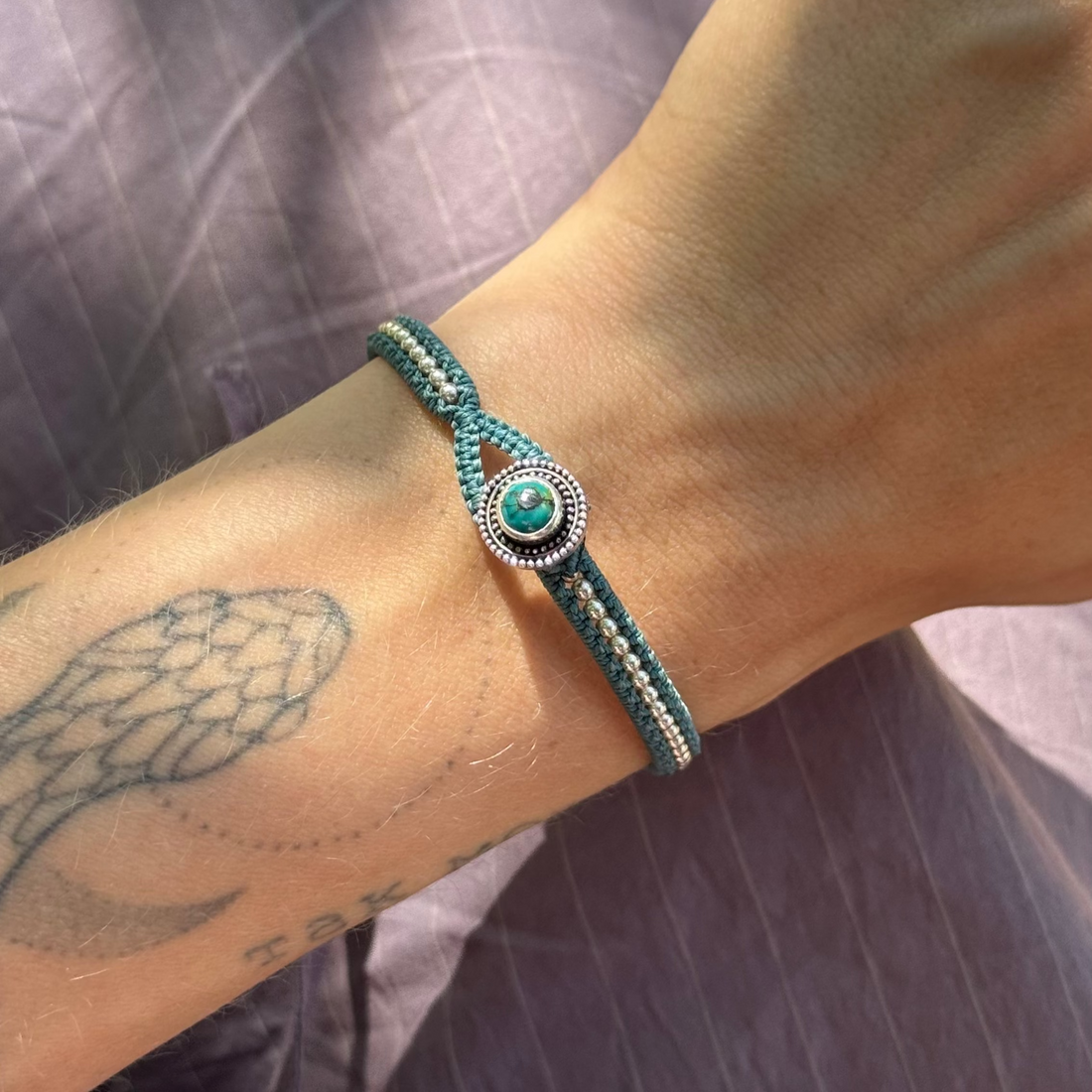Bracelet MOSCOW with silver beads and turquoise