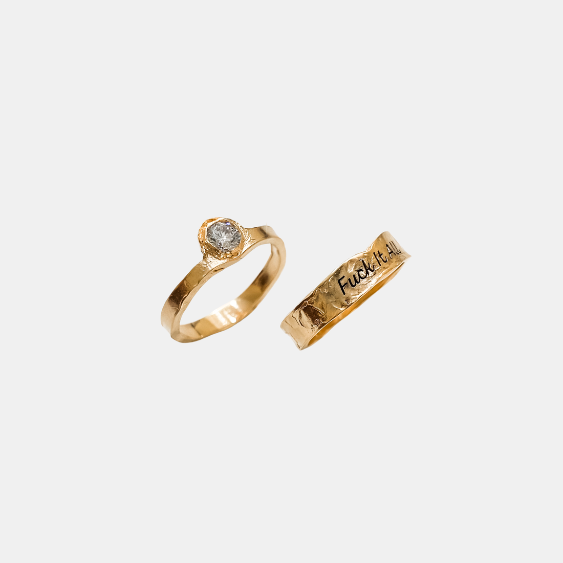 Ring FUCK IT ALL Goldplated