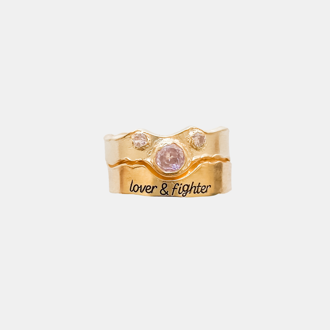 Ring LOVER & FIGHTER Goldplated