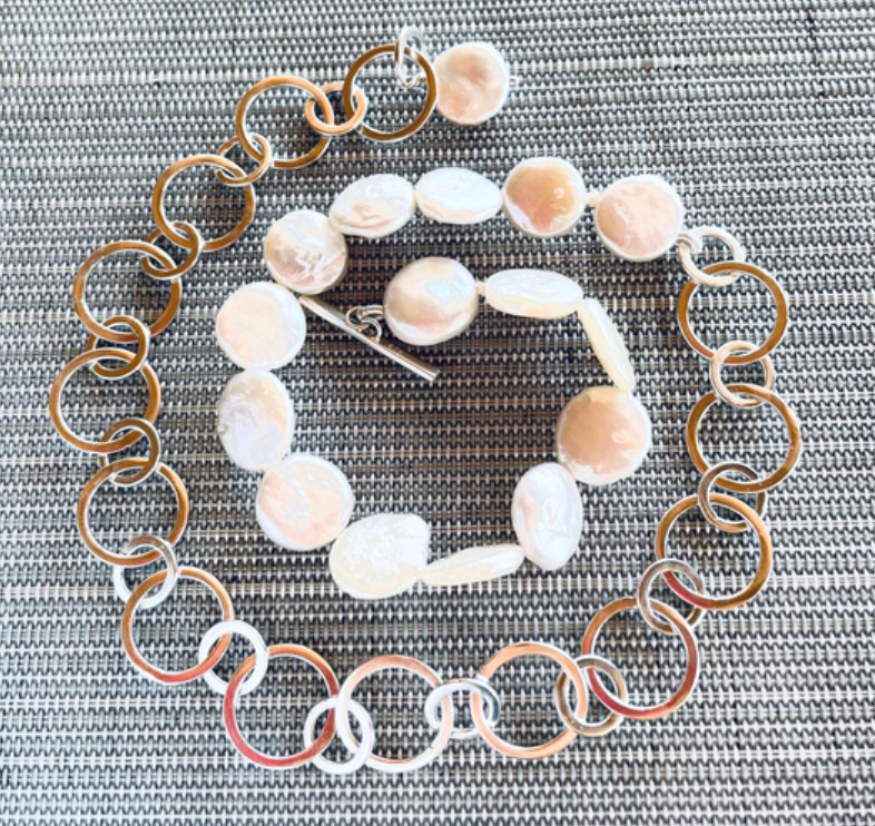 Necklace PEARL COINS Silver