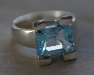 Ring BLUE TOPAZ ELEMENTS Silver