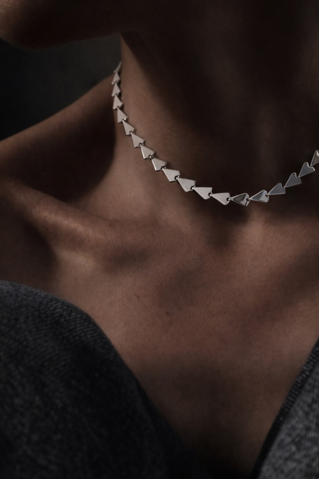 Necklace SQUARE HEART Silver